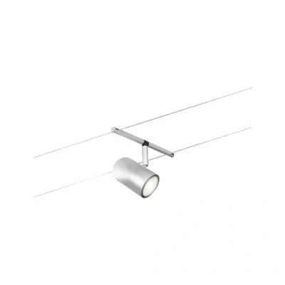 Image of Paulmann 94466 Rope System Cup Single Spot Max. 10 W matt, Chrome Plastic, Metal Rail GU5.3 Without Bulb