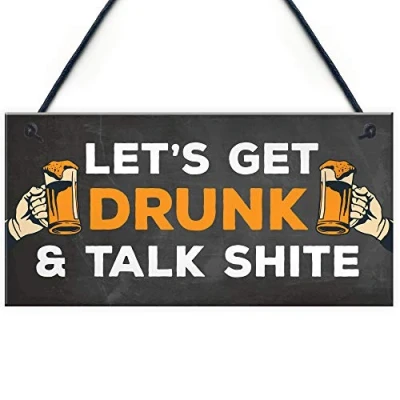 Image of RED OCEAN Funny Bar Sign Man Cave Pub Home Signs Hanging Garden Alcohol Vodka Gin Gift