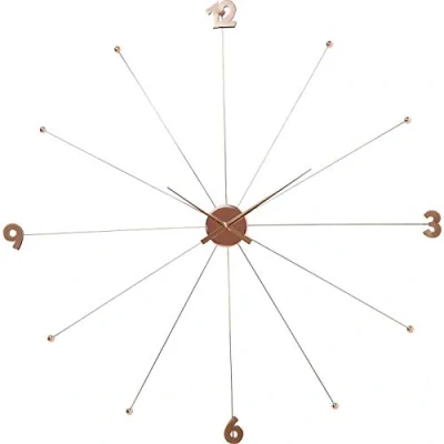 Image of Kare Design Wall Clock Like Umbrella, Rose Gold, Diameter 100 cm, Steel, Analogue, Home Decor, Large for Living Room, Hallway, Bedroom, Without Batteries