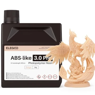 Image of ELEGOO ABS Like Resin 3.0 Pro Resin, UV 3D Printer with Strong Scratch Resistance and Impact Resistance, Photopolymer for LCD Beige 2000g