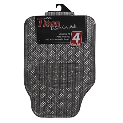 Image of JVL Carbon metallic checker plate look sports car mat set