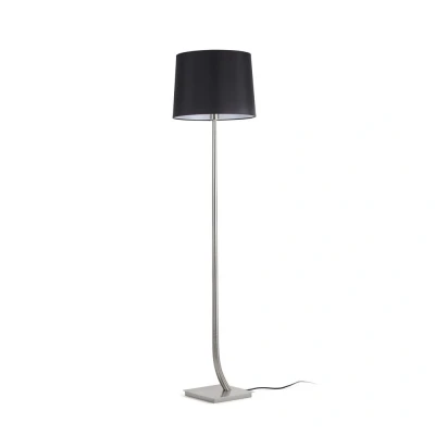 Image of Rem Floor Lamp Round Tappered Shade Black, E27