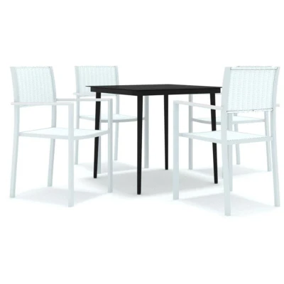 Image of Vidaxl 5 Piece Garden Dining Set White