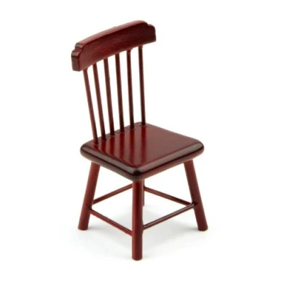 Image of MyTinyWorld Dolls House Miniature Mahogany Spindle Backed Dining Room Chair