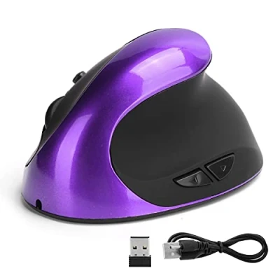 Image of ciciglow Wireless Optical Vertical Mouse, 3rd Gen Right Hand Ergonomic Mouse Gaming Mice Computer Mice(purple)
