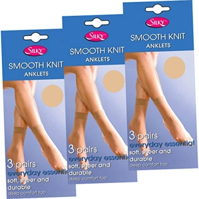 Image of Silky Soft, Sheer &amp; Durable Smooth Knit Everyday Anklets (9 Pair Multi Pack) (Nude)