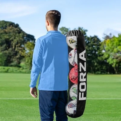 Image of FORZA Tube Ball Bag Premium Football Carry for Training Sessions &amp; Match Days Holds 5 Size Footballs