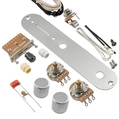 Image of Musiclily Pro Electric Guitar DIY Wiring Kit Upgrade for Import Style TL with 3 Way Switch and 1A1B Pots, Chrome
