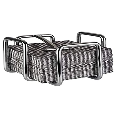 Image of APS Napkin Holder Hero, Stainless Steel for Approx. 65 Cocktail Napkins, Including Weights, 14.5 x cm, 10 cm high