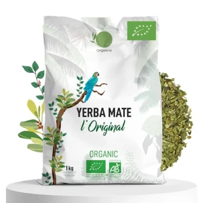 Image of ORIGEENS ORGANIC Yerba Mate 1Kg Tea unsmoked, Leaf, without stems, not powdery Energy and Detox Drink