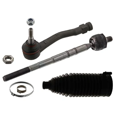 Image of 3812F4, 3812F4S2, 381776, 381789, 406682 Tie Rod FEBI BILSTEIN 44934 Front Axle Left with nuts clamps, steering bellow