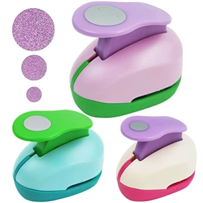 Image of Mini Round Paper Punch,3 Pieces Colorful Craft Hole Punch Circle Shapes for Scrapbook Cards Hobby DIY Photo Album Children’s Crafting (8mm 15mm 25mm Random Color)