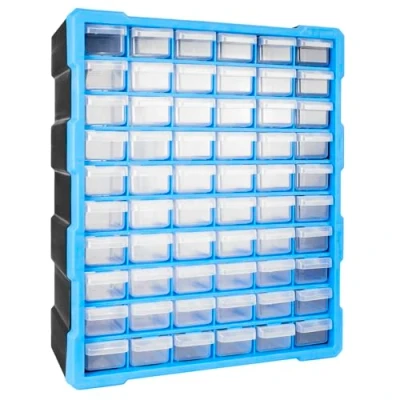 Image of TekBox DIY Tool Bits Storage Organiser Unit Workshop Parts Craft Box Cabinet (Mixed Drawers and Tubs)