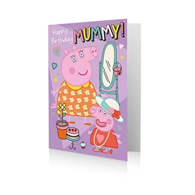 Image of Danilo Promotions Ltd Official Peppa Pig Mummy Birthday Card, Happy Mummy, Mutliple Colours, PG046