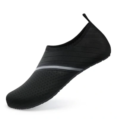 Image of Barefoot Water Shoes Aqua Spotrs Socks Quick Dry Beach Swim Snorkeling Surf Diving Pool Yoga for Mens Womens (642 Black, 6/7UK)