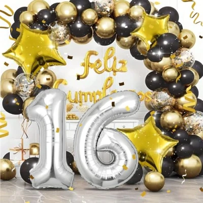 Image of Number Balloons 16,Sliver 16 for Birhtday Party Decoration,40 Inch Giant Helium Foil Women Men 16th Birthday Decor Anniversary Decorations Supplies