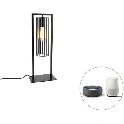 Image of Qazqa Smart Modern Table lamp I Light Black incl. WiFi ST64 Balenco Wazo LED E27 1 Steel Suitable for Living Room Bedroom