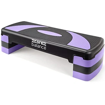 Image of Core Balance Exercise Step Aerobic Stepper Non Slip 3 Level Height Adjustable (Purple)