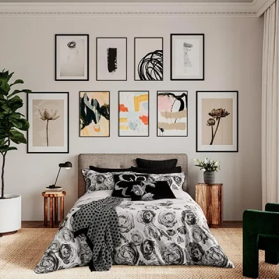 Image of Ted Baker Mono Floral Duvet Cover Set Double