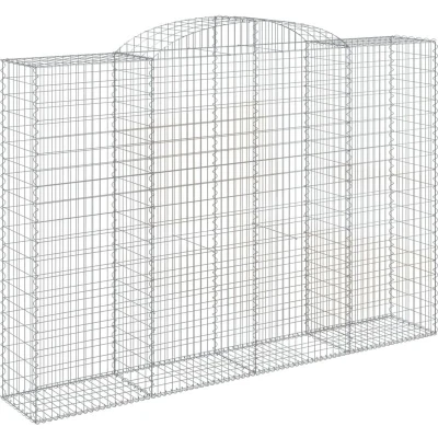 Image of vidaXL Arched Gabion Baskets 2 pcs 300x50x200/220 cm Galvanised Iron