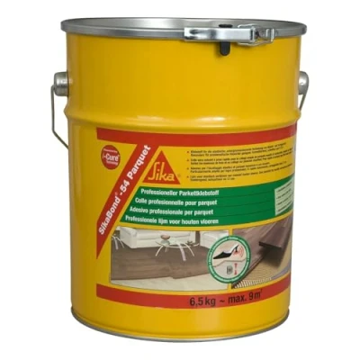 Image of Sika SikaBond 54 Professional Parquet Wood Floor Adhesive Fast Curing Solvent Free Interior Use Only Beige 6.5kg