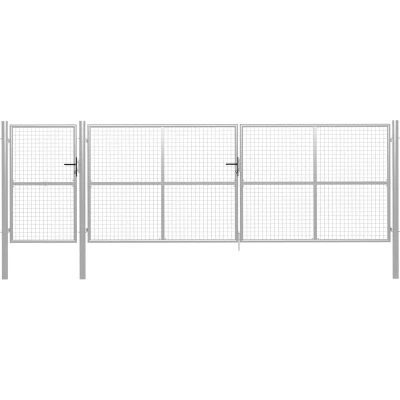 Image of vidaXL Garden Gate Steel 500x150 cm Silver