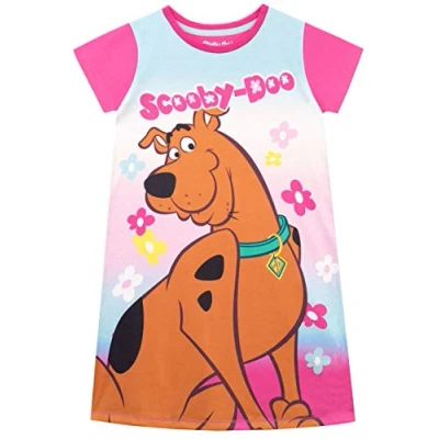 Image of Scooby Doo! Nightdress Floral Girls Nightie For Short Sleeve Girls’ Nighties Pink Age 6 to 7 Years