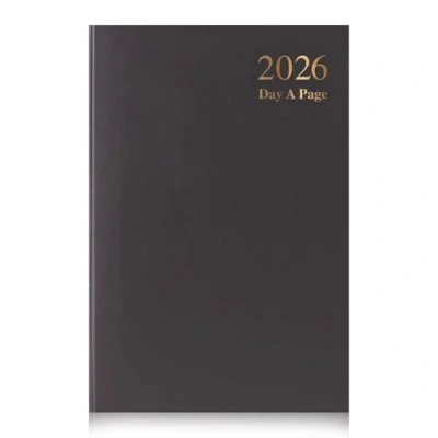Image of A4 2025 Day a Page Diary Hard Backed Cover &amp; Ribbon Marker Daily Planner, Journal and to with Full Saturday Sunday for Home, Business, Office Personal Use