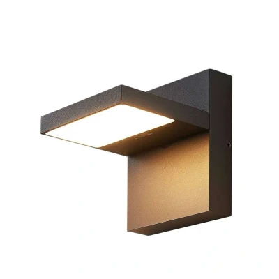 Image of LED Outdoor Wall Light &#039;Silvan&#039; (Modern) in Silver Made of Aluminium (1 Source,) from Lucande lamp for Exterior/Interior Walls, House, Terrace und Balcony
