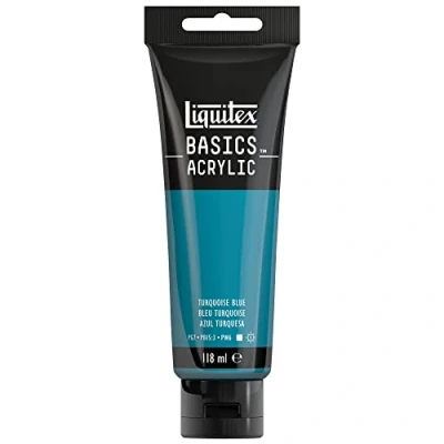 Image of LIQUITEX 8870074 Basics Acrylic Paint, Turquoise Blue, 118 ml Tube