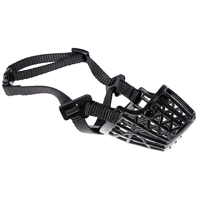 Image of Trixie Plastic Dog Muzzle with Snout Nylon Strap, 14 cm, X Small, Black