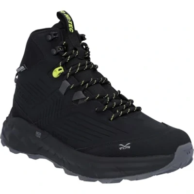Image of HI TEC FUSE TREK MID WP Hiking shoes, Men&#039;s, Size: 9, Black/sulphur spring Textile/synthetics