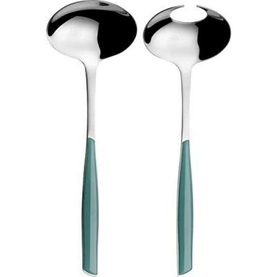 Image of BUGATTI GLCV 021F14/ 15 Glamour SAN Salad Servers/Steel 16 x 26 3 CM Celadon Green 2Piece