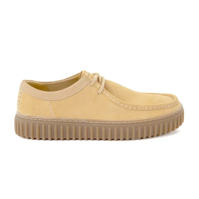 Image of Clarks Torhill LO Casual laceups, Men&#039;s, Size: 9, Golden tan Suede