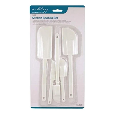 Image of 5pc White Silicone Spatula Set By Ashley