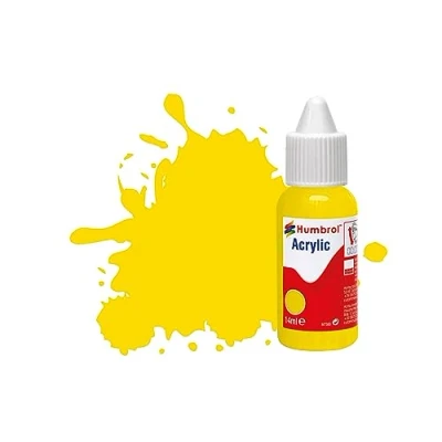 Image of Humbrol Model Paint DB0069 No 69 Yellow Gloss (14ml), Acrylic Paints for Models, Plastic, Metal, Wood, Glass, Ceramics and More, Touch Up Hobby Bottle Craft Kits