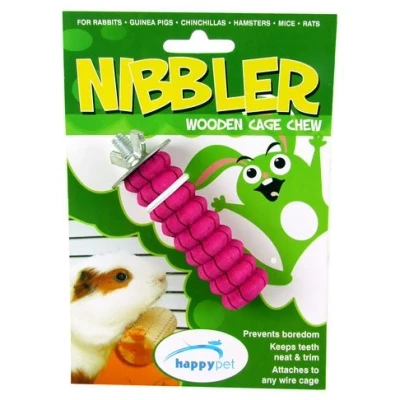 Image of (happypet) Small Animal Nibbler Wooden Cage Chew Pink