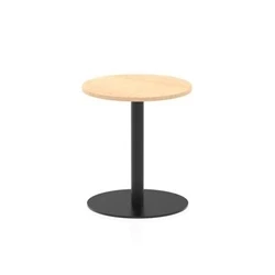 Image of Italia 600mm Poseur Round Table Maple Top 720mm High Black Leg