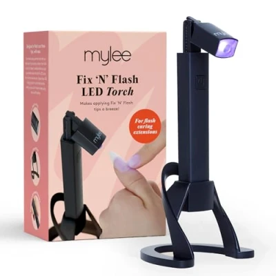 Image of Mylee Fix &#039;N&#039; Flash LED Torch: Portable Nail Lamp for Gel Polish with Movable Head, USB Rechargeable, Hands Free Operation Perfect Home, Travel and Salon Use