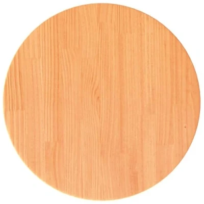 Image of vidaXL Table Top Replacement Dining Round Wax Brown Solid Wood Pine