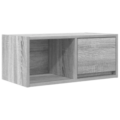 Image of vidaXL Grey Sonoma TV Cabinet/Wall Sideboard 60x31x25.5 cm Engineered Wood Living Room Storage Solution with Drawer &amp; Shelf