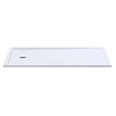 Image of 1700x700mm Slimline White Gloss Rectangular Shower Tray Bath Replacement