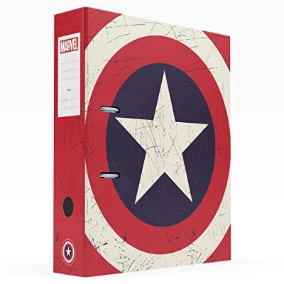 Image of Grupo Erik Marvel Captain America Arch File A4 Folder Large Documents Storage Files 11 x 12.6 inches 28 32 cm Ring Binder 2 Stationery