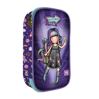 Image of SANTORO 412263852 Folding Pencil Case 45 Pcs. Gorjuss Fairground Up and Away 12.5X22X6Cm, Multicoloured, Standard (1046GJ12)