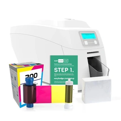Image of Magicard 300 Dual Sided Secure ID Card Printer with Badge Accessories