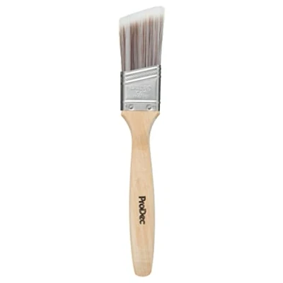 Image of ProDec PBPT052 1.5 inch Premier Trade Professional Synthetic Long Handle Cutting In Paint Brush for Sharp Edge Lines Painting with Paints on Walls, Ceilings, Wood and Metal, 1.5&quot; 38mm, Silver