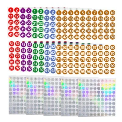 Image of 1000 Number Stickers, Waterproof Label Round Numbering Item Marking Stickers
