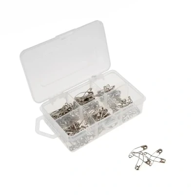 Image of Sew Easy Curved Safety Pins 150 Pins, Size 0 (27mm). Nickel Plated Steel, Fasteners for Sewing Basting Crafts, Rust Resistant, Silver