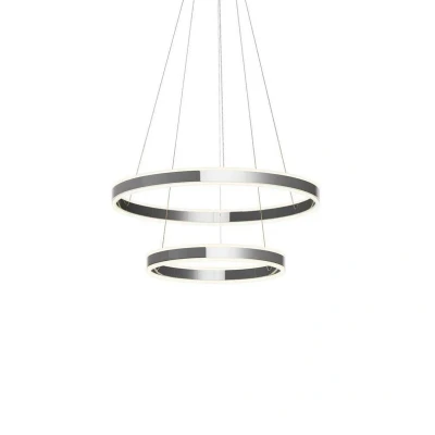 Image of Lucande LED hanging light Lyani, 60 cm, 2 bulb, chrome, dimmable