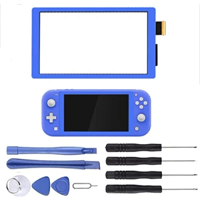 Image of NB+ Touch Screen Digitizer for Nintendo Switch Lite 2019 Panel Lens Glass Replacement Parts Game Console with Repair Tool Kit Not LCD (Blue)